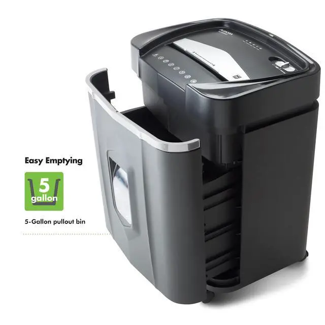 Alt view image 6 of 7 - Anti-Jam 16-Sheet Crosscut Paper/CD and Credit Card Shredder/ 5-Gallon pullout Basket 30 Minutes Continuous Run Time