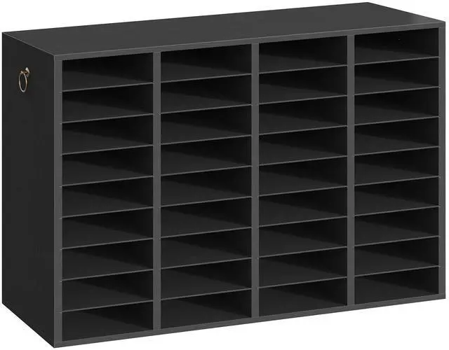 Main image of Wooden Literature Organizer, 36-Slot Mail Sorters, Removable Classroom Mailbox, Student Mailboxes for Classroom, Paper Storage Organizer, for Home, Office, Black BK36WF01