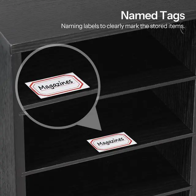 Alt view image 7 of 7 - Wooden Literature Organizer, 36-Slot Mail Sorters, Removable Classroom Mailbox, Student Mailboxes for Classroom, Paper Storage Organizer, for Home, Office, Black BK36WF01
