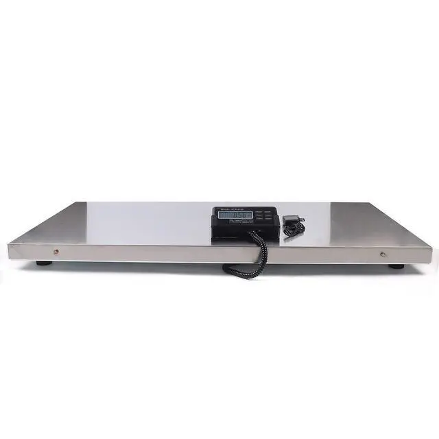 Alt view image 2 of 7 - Veterinary Scale, 440LB Heavy Duty Digital Livestock Platform Scale with Power Adapter for Vet Animal Pet Cat Dog Cattle Goat, Small Livestock Scale Stainless Steel Platter