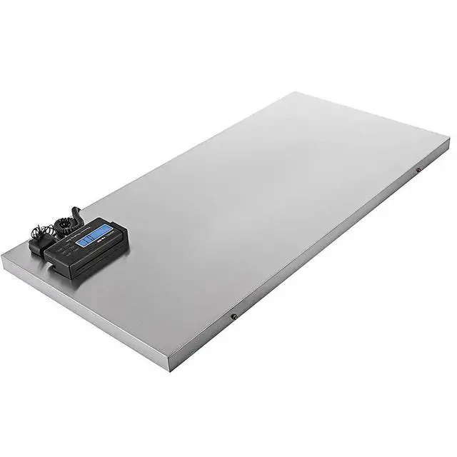 Alt view image 3 of 7 - Veterinary Scale, 1100LB Heavy Duty Digital Livestock Platform Scale with Power Adapter for Vet Animal Pet Cat Dog Cattle Goat, Stainless Steel Platter Livestock Scale