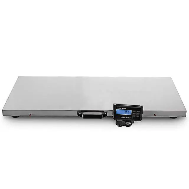 Alt view image 4 of 7 - Veterinary Scale, 1100LB Heavy Duty Digital Livestock Platform Scale with Power Adapter for Vet Animal Pet Cat Dog Cattle Goat, Stainless Steel Platter Livestock Scale