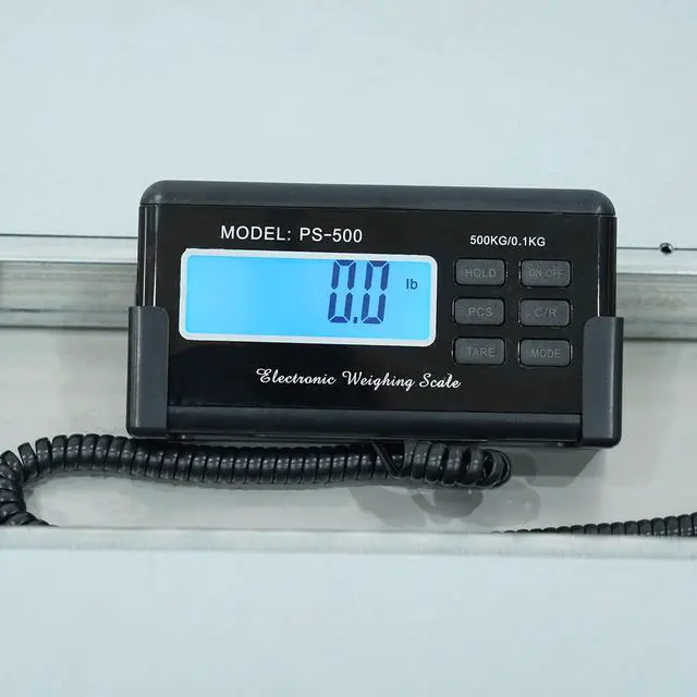 Alt view image 5 of 7 - Veterinary Scale, 1100LB Heavy Duty Digital Livestock Platform Scale with Power Adapter for Vet Animal Pet Cat Dog Cattle Goat, Stainless Steel Platter Livestock Scale