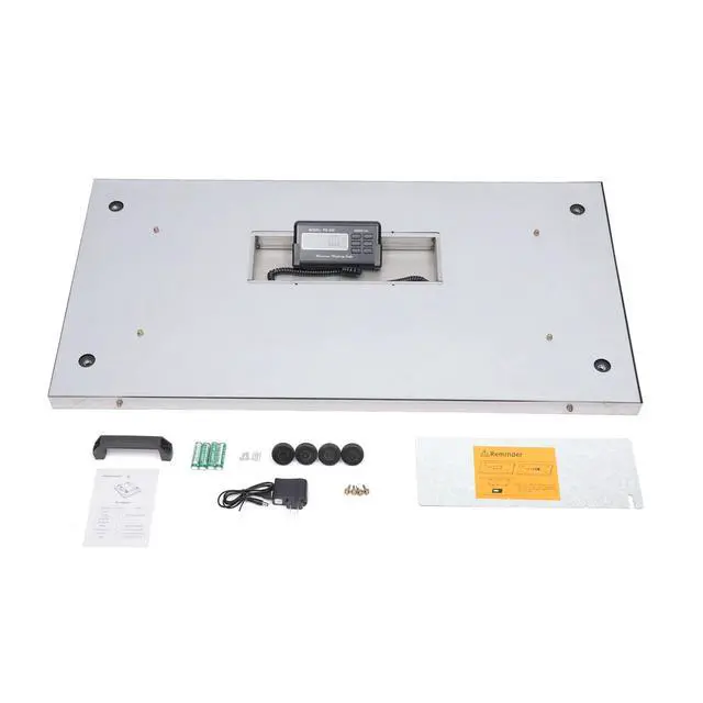 Alt view image 6 of 7 - Veterinary Scale, 1100LB Heavy Duty Digital Livestock Platform Scale with Power Adapter for Vet Animal Pet Cat Dog Cattle Goat, Stainless Steel Platter Livestock Scale