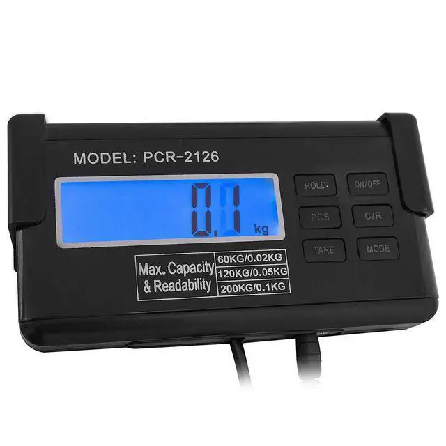 Alt view image 4 of 7 - Veterinary Scale, 440LB Heavy Duty Digital Livestock Platform Scale with Power Adapter for Vet Animal Pet Cat Dog Cattle Goat, Small Livestock Scale Stainless Steel Platter