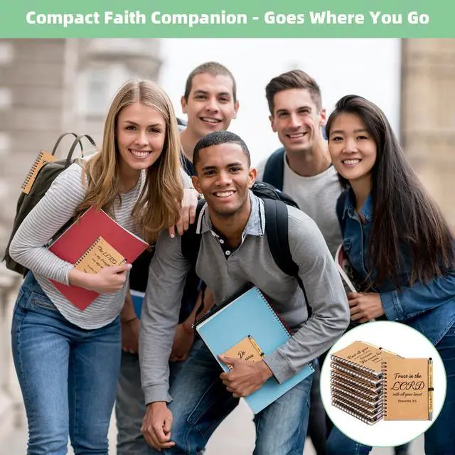 Alt view image 3 of 7 - 120 PCS Bulk Christian Gifts, Prayer Journal for Women & Men, 60 Small Christian Notebooks, 60 Scripture Pens, Inspirational Notebooks for Church, Spiritual Gift for Bible Study, Faith Gift for Church