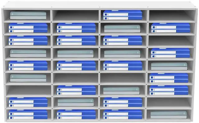 Main image of Literature Organizer 36 Slots Desk File Literature Sorter Mailbox Sorter Paper and Mail Organizer Desktop Paper Storage Holder for Home, Office and Classroom (39.4 * 11.8 * 24in, White)