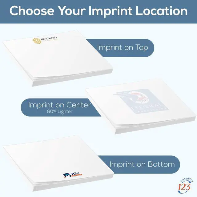 Alt view image 3 of 7 - Personalized Sticky Notes 4" x 3" with Text or Logo, Adhesive Notepad, 25 Sheets, Custom Note Pads, to Do List Memo Pads, for Office, School, Business Marketing or Party Supplies, 250 Qty