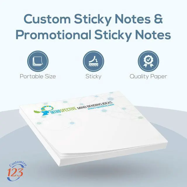 Alt view image 4 of 7 - Personalized Sticky Notes 4" x 3" with Text or Logo, Adhesive Notepad, 25 Sheets, Custom Note Pads, to Do List Memo Pads, for Office, School, Business Marketing or Party Supplies, 250 Qty