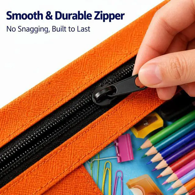 Alt view image 4 of 7 - Pencil Pouch Bulk 144 Pack, Pencil Pouch for 3 Ring Binder, Pencil Bags | Binder Pencil Pouch, Zipper Pencil Pouch with Clear Window, 3 Hole Fabric Pencil Pouches Bulk for Classroom, School & Office