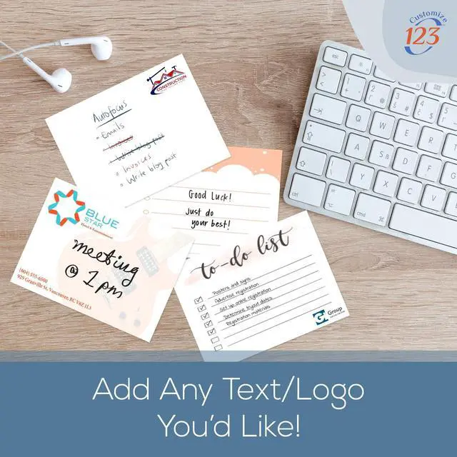 Alt view image 7 of 7 - Personalized Sticky Notes 4" x 3" with Text or Logo, Adhesive Notepad, 25 Sheets, Custom Note Pads, to Do List Memo Pads, for Office, School, Business Marketing or Party Supplies, 250 Qty