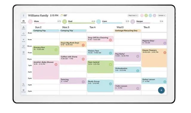 Alt view image 3 of 7 - 15-inch Wall Planner Digital Calendar & Chore Chart, Smart Touchscreen Interactive Display for Family Schedules Wall Mount Included, Great for Organizing Your 2026 Calendar