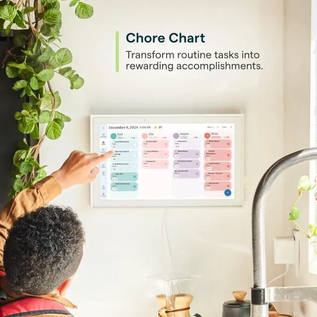Alt view image 5 of 7 - 15-inch Wall Planner Digital Calendar & Chore Chart, Smart Touchscreen Interactive Display for Family Schedules Wall Mount Included, Great for Organizing Your 2026 Calendar