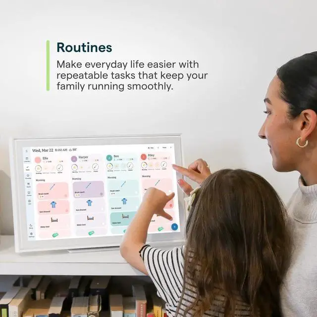 Alt view image 2 of 5 - Calendar: 15-inch Wall Planner Digital Calendar & Chore Chart, Smart Touchscreen Interactive Display for Family Schedules Wall Mount Included, Great for Organizing Your 2026 Calendar
