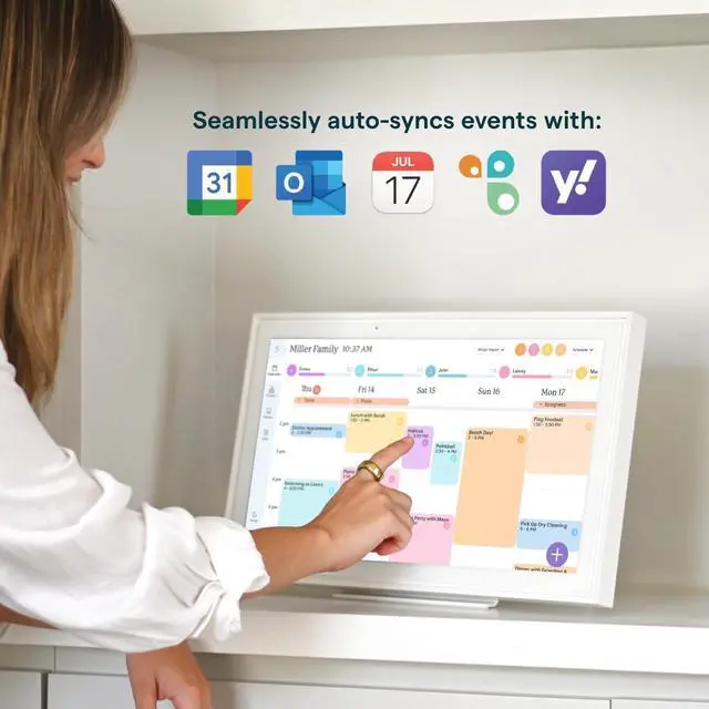 Alt view image 3 of 5 - Calendar: 15-inch Wall Planner Digital Calendar & Chore Chart, Smart Touchscreen Interactive Display for Family Schedules Wall Mount Included, Great for Organizing Your 2026 Calendar