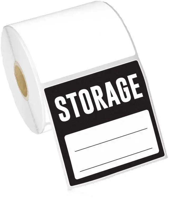 Main image of 3" x 3" Direct Thermal Labels | Compatible with Zebra & Rollo Desktop Printers, 1" Core, Permanent Adhesive & Perforated, 500/Roll, 5000 Labels in 10 Rolls