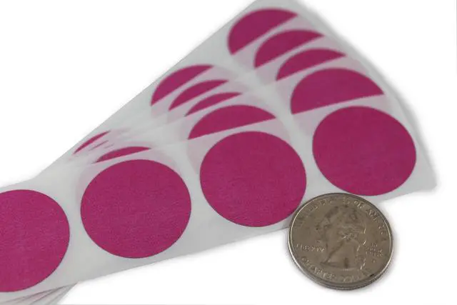 Main image of 1 Inch Hot Pink Round Scratch Off Sticker Labels - 2500 Pack