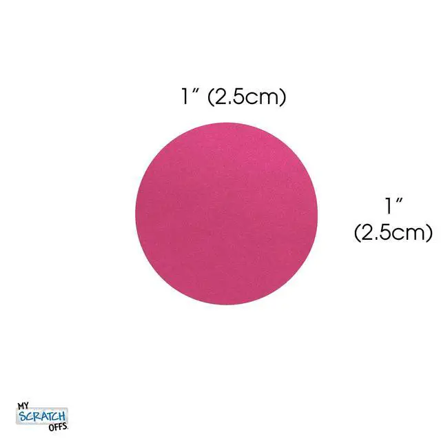 Alt view image 3 of 5 - 1 Inch Hot Pink Round Scratch Off Sticker Labels - 2500 Pack
