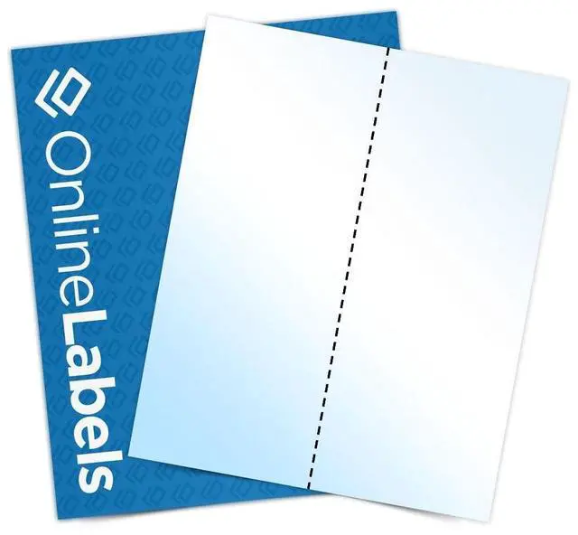 Main image of 8.5 x 11 White Gloss Full Sheet Labels (Laser Printers Only) - 500 Sheets - Vertical Back Slit for Easy Peeling - OnlineLabels