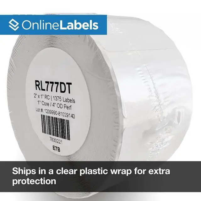 Alt view image 4 of 5 - 2 x 1 Labels for Direct Thermal Printers - 1,375 Per Roll, 24 Rolls Totaling 33,000 Labels - OnlineLabels