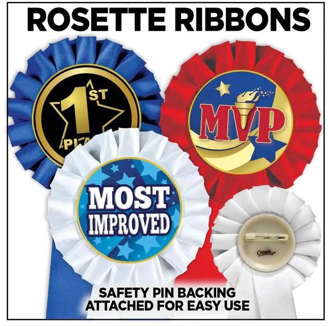 Alt view image 2 of 2 - Worlds Greatest Boss Red Rosette Ribbon Award, Worlds Greatest Boss Red Rosette Trophy Ribbon Prize, Prime