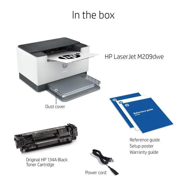 Alt view image 7 of 7 - LaserJet M209dwe Wireless Monochrome Printer with built-in Ethernet & fast 2-sided printing, + and bonus 6 months Instant Ink (6GW62E)