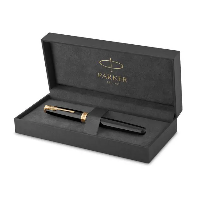Alt view image 4 of 6 - 1950550 Sonnet Rack Black GT Fountain Pen, Fine Point, 18K Gold Nib, Gift Box, Authentic Imported