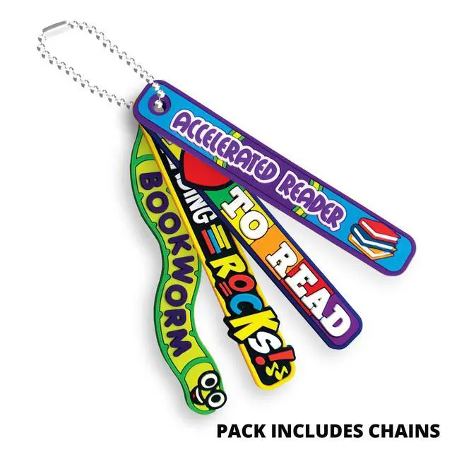 Alt view image 4 of 4 - Brag Sticks to Improve Reading Participation and Habits Value Pack: Wearable Incentives for Students and Kids: 240 Sticks (60 Sticks for Each Design) + 120 4" Chains