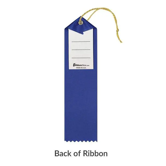 Alt view image 2 of 2 - Perfect Attendance Ribbons - 500 Blue Ribbons with Card & String