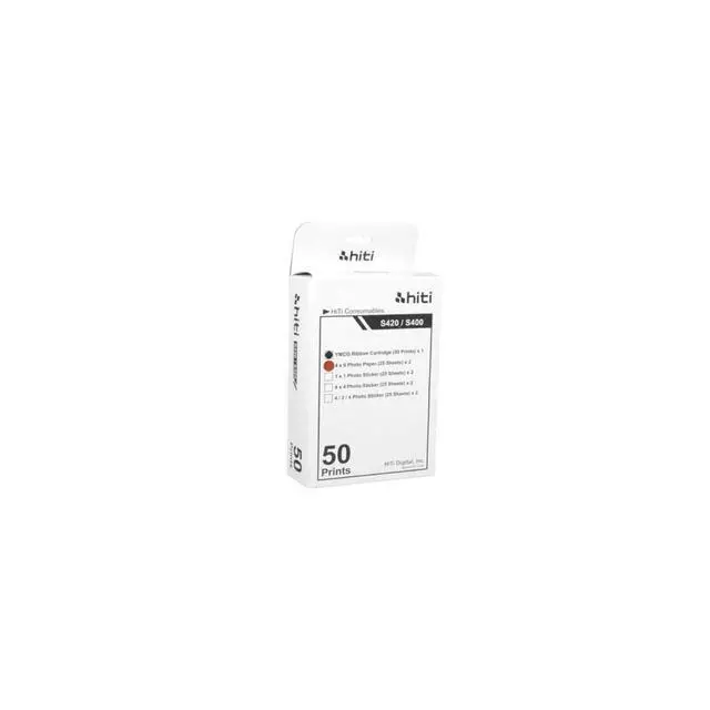 Alt view image 2 of 2 - Digital Inc. 4x6" 50 Prints Photo Paper & Ribbon Pack for S400/420 Printer - Carton (12 Packs)