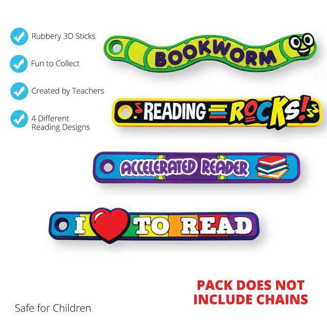 Alt view image 2 of 4 - Brag Sticks to Improve Reading Participation and Habits Value Pack: Wearable Incentives for Students and Kids: 240 Sticks (60 Sticks for Each Design)