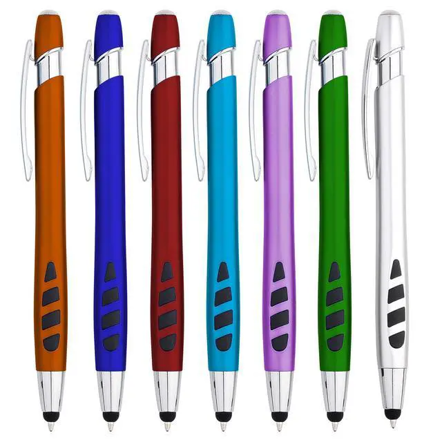 Alt view image 2 of 5 - Personalized with Your Custom Logo or Text Pens-300 Pack Bulk-for Businesses, Parties, and Events, 2 in 1 Capacitive Stylus & Ballpoint Pen Compatible with Most Touchscreen Devices, Purple