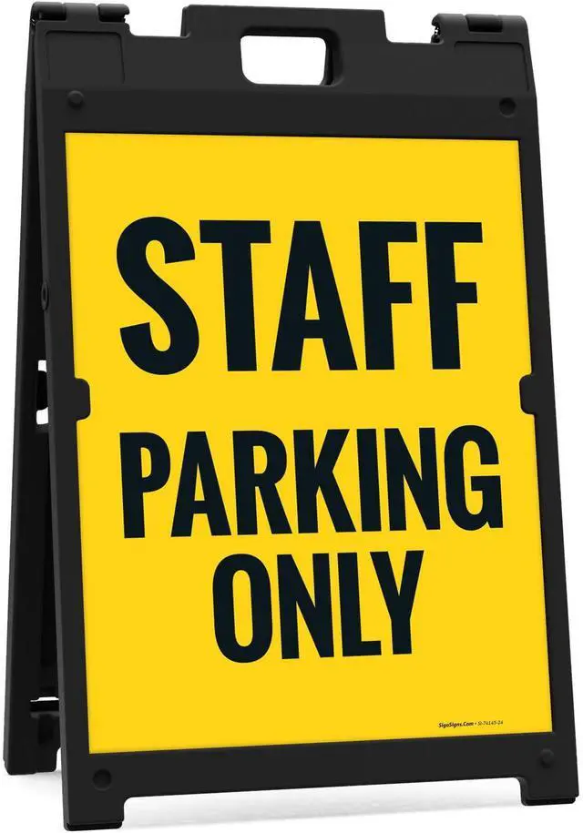 Main image of Staff Parking Only Sidewalk Sign Kit, | 24x36 Inches Replacement Panels 2-Pack Corrugated Plastic USA Made