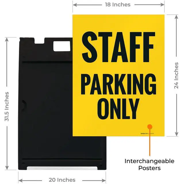 Alt view image 3 of 7 - Staff Parking Only Sidewalk Sign Kit, | 24x36 Inches Replacement Panels 2-Pack Corrugated Plastic USA Made