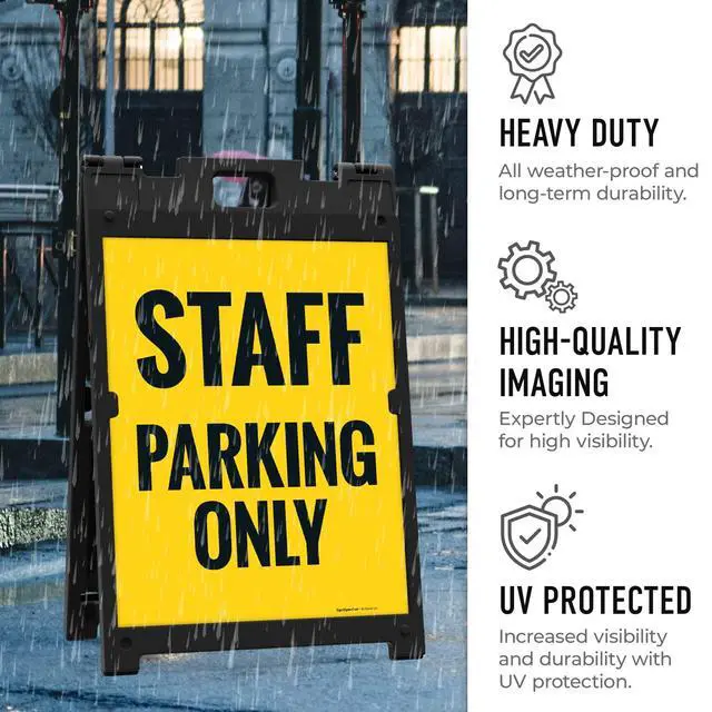 Alt view image 6 of 7 - Staff Parking Only Sidewalk Sign Kit, | 24x36 Inches Replacement Panels 2-Pack Corrugated Plastic USA Made
