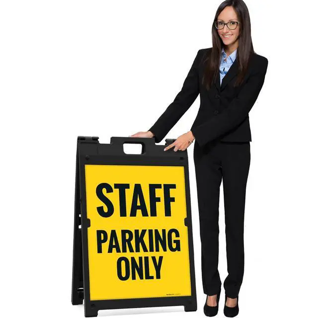 Alt view image 7 of 7 - Staff Parking Only Sidewalk Sign Kit, | 24x36 Inches Replacement Panels 2-Pack Corrugated Plastic USA Made