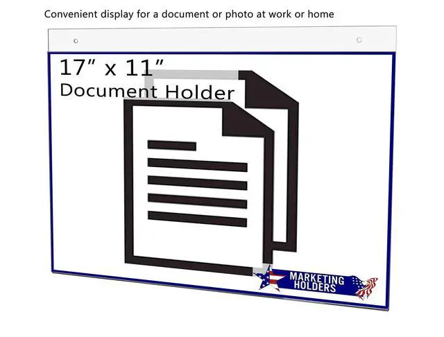 Alt view image 2 of 7 - 10 Pack Sign Holder 17" x 11" Horizontal Sleeve for Directory Signs and Exit Routes in Government Offices and Shopping Centers Clear Acrylic