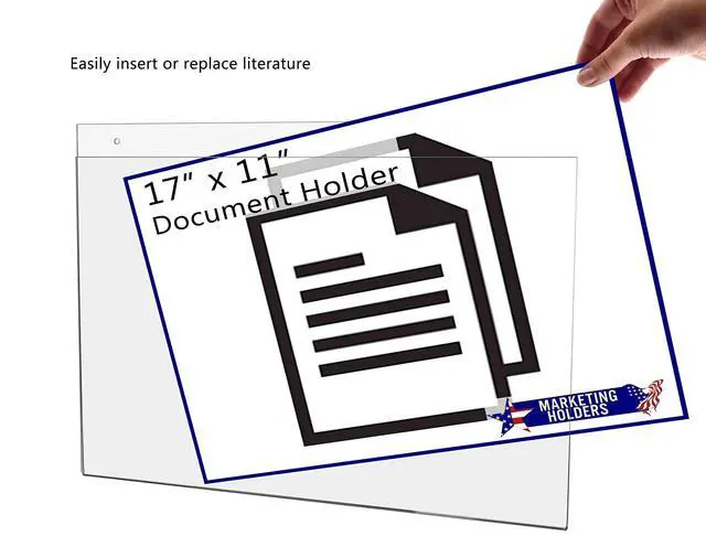 Alt view image 3 of 7 - 10 Pack Sign Holder 17" x 11" Horizontal Sleeve for Directory Signs and Exit Routes in Government Offices and Shopping Centers Clear Acrylic