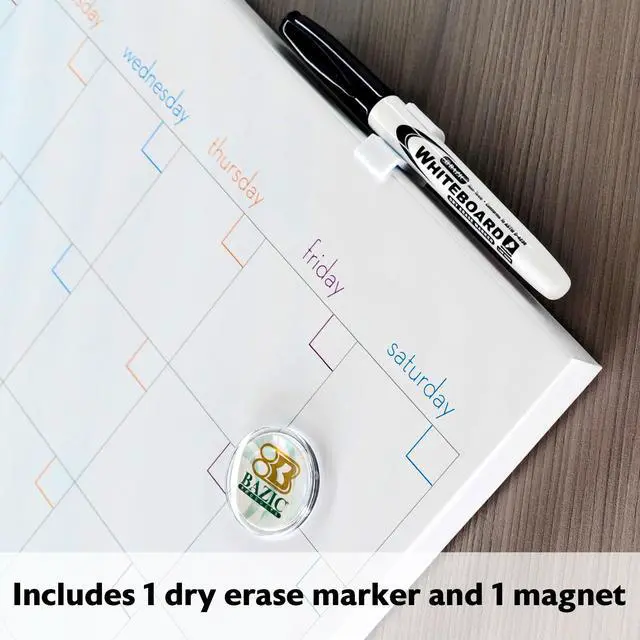 Alt view image 3 of 7 - Magnetic Dry Erase Calendar Tile, 14 x 14 in, 12-Case | magnetic dry erase calendar board, marker and magnet included