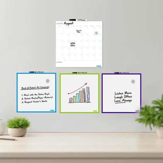 Alt view image 6 of 7 - Magnetic Dry Erase Calendar Tile, 14 x 14 in, 12-Case | magnetic dry erase calendar board, marker and magnet included