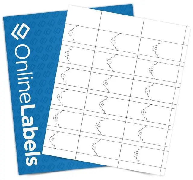 Main image of 1.25 x 2 Printable Scalloped Tags - Cardstock - Pack of 36,000 Tags. 2,000 Sheets - Laser/Inkjet Compatible