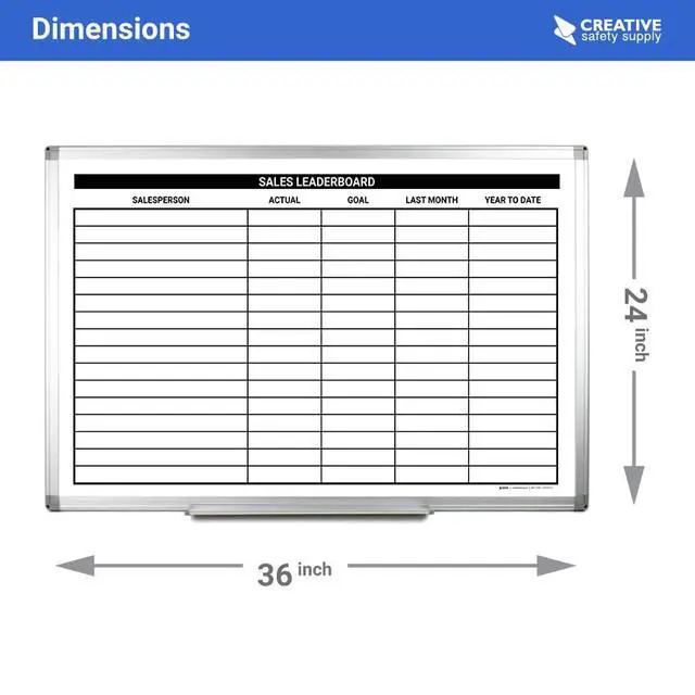 Alt view image 2 of 7 - Sales Leaderboard Whiteboard 36" x 24"