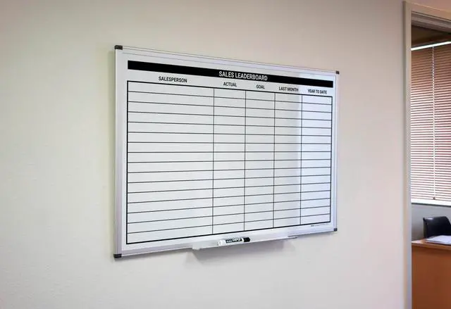 Alt view image 3 of 7 - Sales Leaderboard Whiteboard 36" x 24"