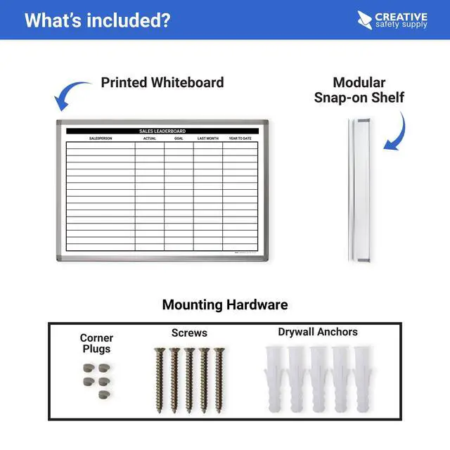 Alt view image 5 of 7 - Sales Leaderboard Whiteboard 36" x 24"