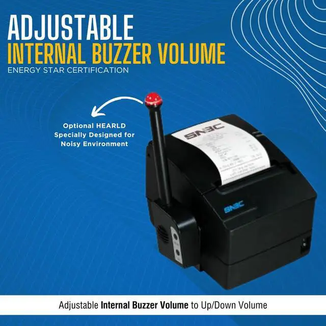 Alt view image 4 of 6 - 132041-NPV Model BTP-R880NPV Thermal Receipt Printer; Blazing Fast 310mm/Second Print Speed; Adjustable Paper Near-End Sensor; Includes Standard USB, Serial and Ethernet Interfaces