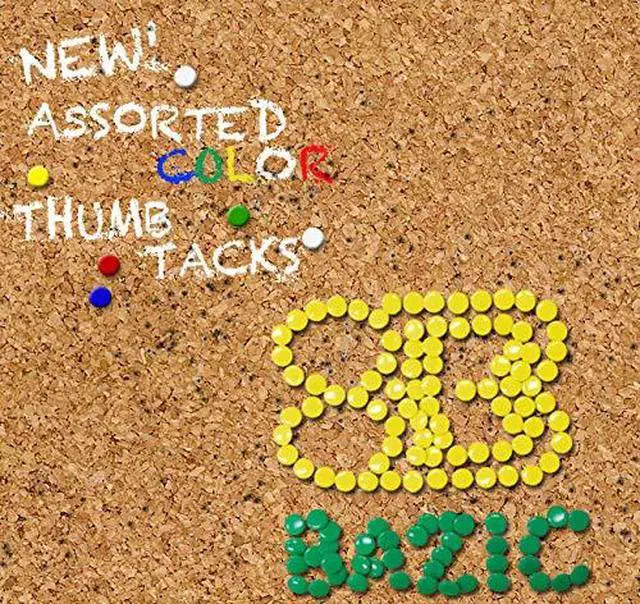 Alt view image 2 of 7 - Thumb Tacks, Assorted Colors, 150 Ct, 144-Case | sharp steel points that hold notes, photos, reminders on cork and bulletin boards