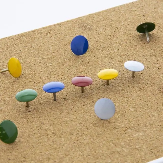 Alt view image 4 of 7 - Thumb Tacks, Assorted Colors, 150 Ct, 144-Case | sharp steel points that hold notes, photos, reminders on cork and bulletin boards