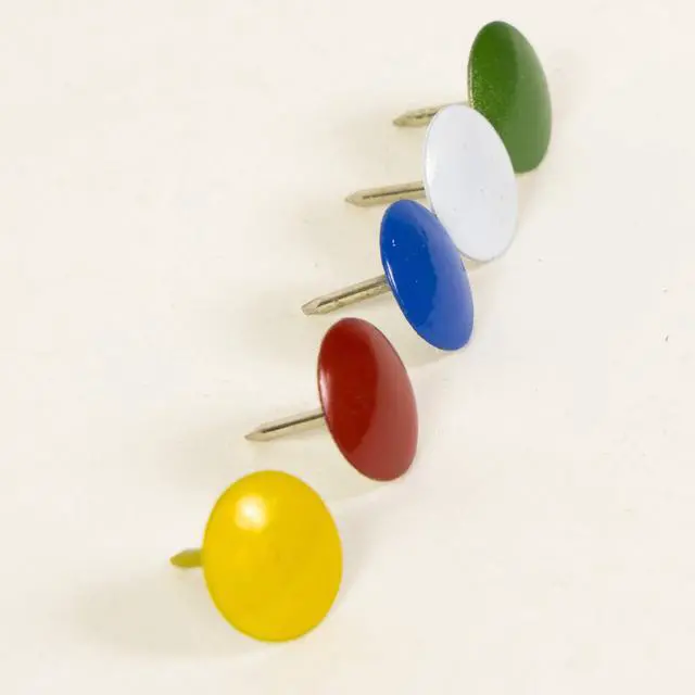 Alt view image 6 of 7 - Thumb Tacks, Assorted Colors, 150 Ct, 144-Case | sharp steel points that hold notes, photos, reminders on cork and bulletin boards