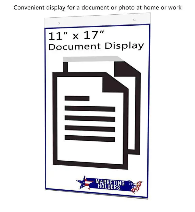 Alt view image 3 of 7 - 10 Pack Sign Holder 11" x 17" with 2 Predrilled Holes and Hanging Hardware for Announcements and Safety Signs in Tourist Centers and Transportation Hubs Clear Acrylic