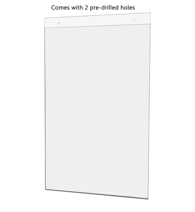 Alt view image 6 of 7 - 10 Pack Sign Holder 11" x 17" with 2 Predrilled Holes and Hanging Hardware for Announcements and Safety Signs in Tourist Centers and Transportation Hubs Clear Acrylic